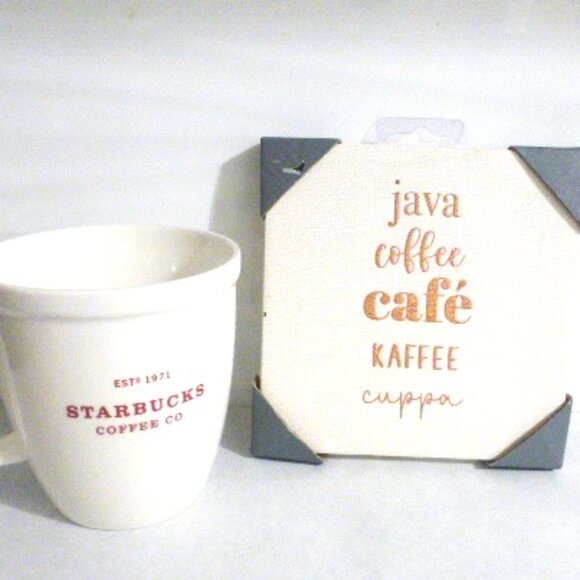 RARE Holiday 2007 STARBUCKS Coffee Mug Starbucks Coffee Cup w/ COFFEE PICTURE - Picture 1 of 4